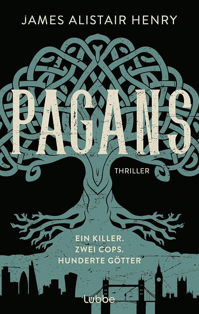 Ein Baum mit keltischem Muster auf dem der Titel "Pagans" steht