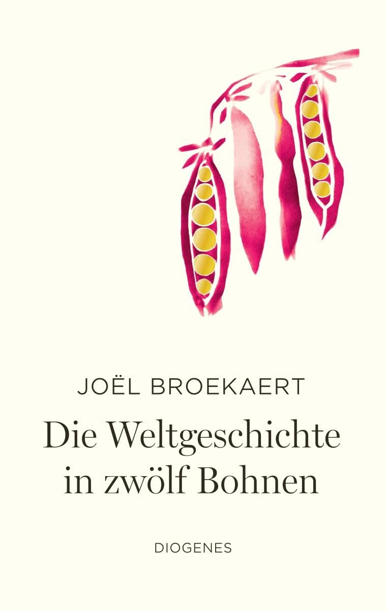 Weißes Cover mit pink und goldenen Bohnen in der Mitte.